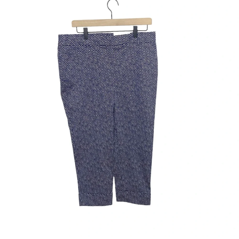 Chicos Secret Stretch Raindrop-Print Straight-Leg Cuffed Crops size 12 NWT - Picture 5 of 9